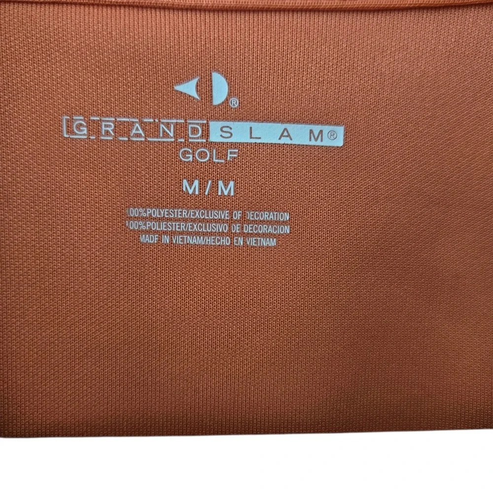 Grand Slam Golf Polo Shirt Orange Textured Short‎ Sleeve Mens M/M
